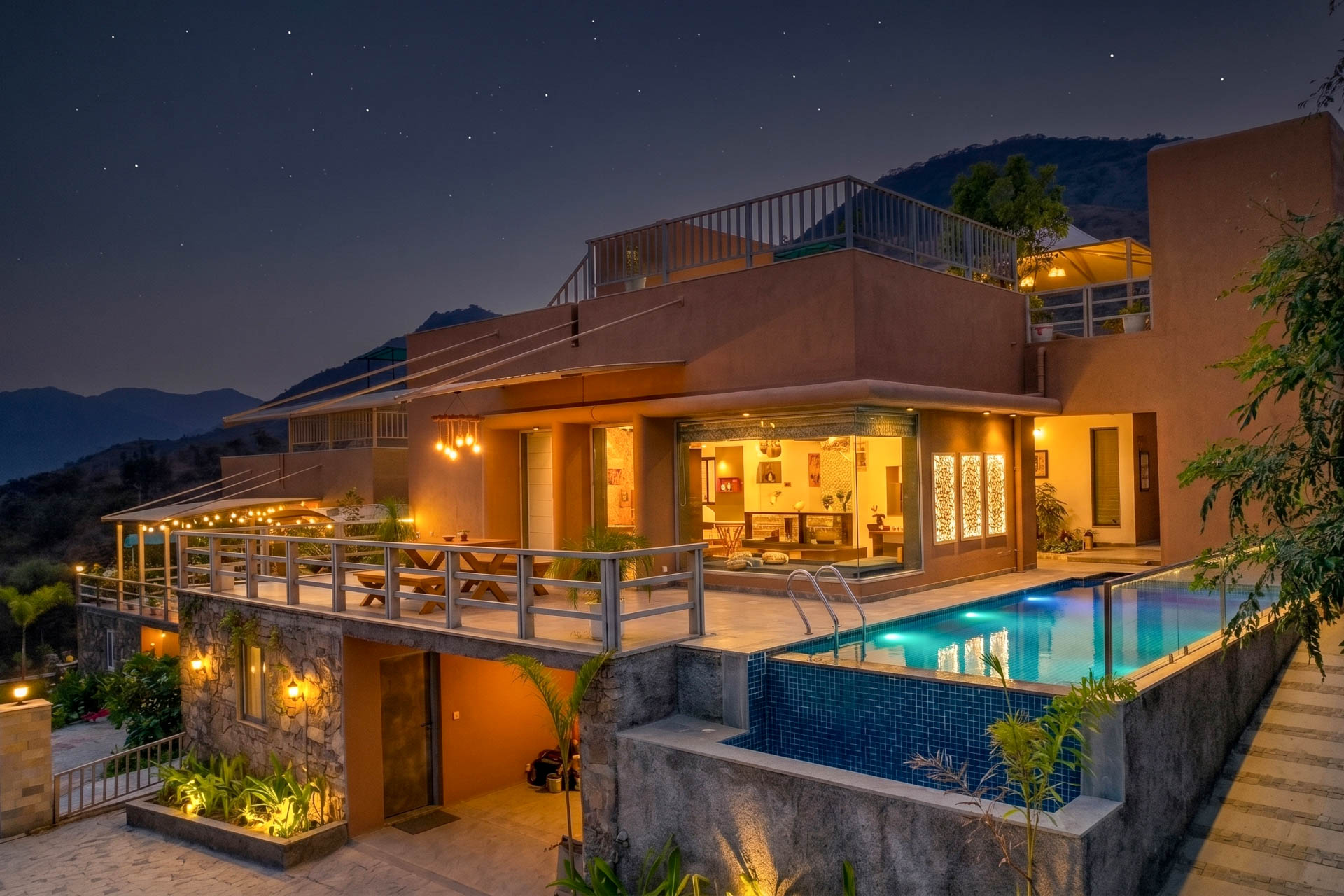 The Grand Canopy Udaipur – 3 BHK Private Villa with Pool & Mountain Views