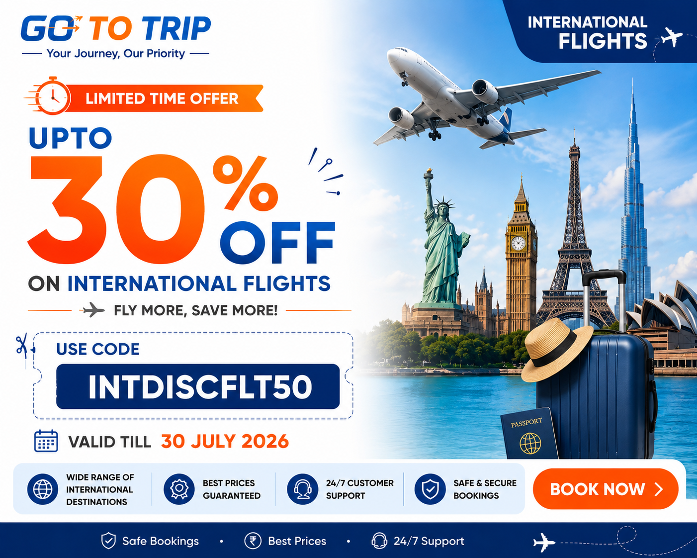 Discount coupan for international flights