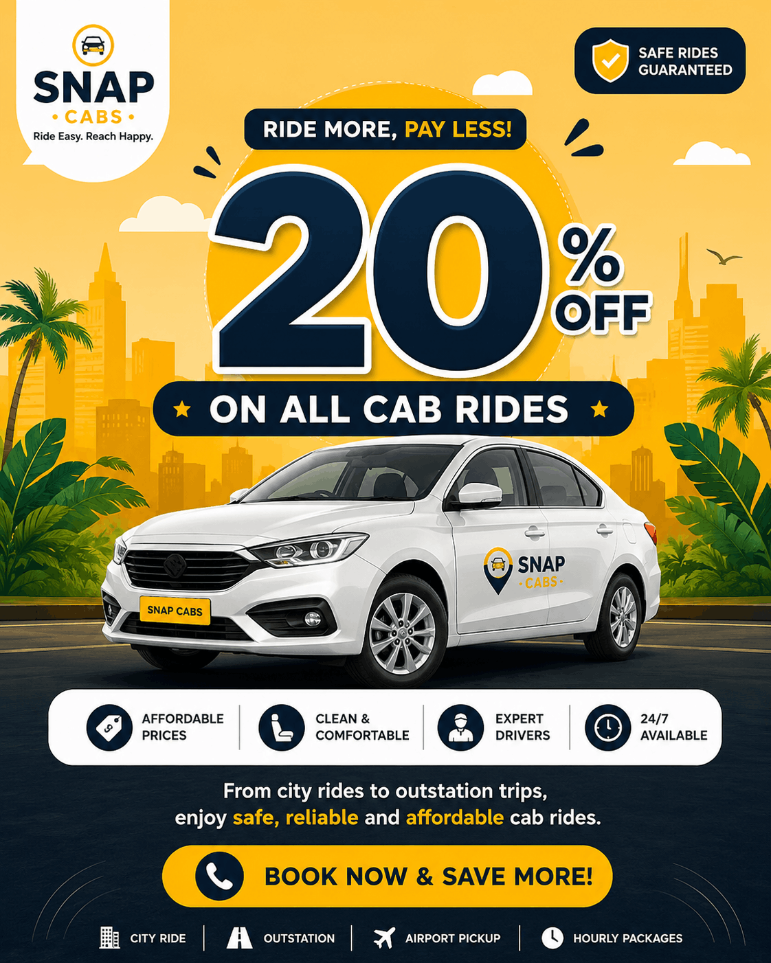 20% OFF ON ALL CAB RIDES