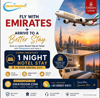 ✈️ Fly with Emirates. Arrive to a Better Stay. 🏨