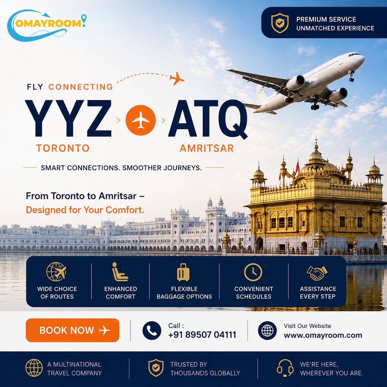 Toronto to Amritsar Connecting Flights