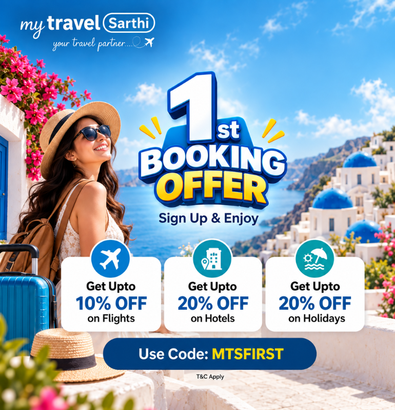 Register and Get Discount on First Booking with MyTravelSarthi