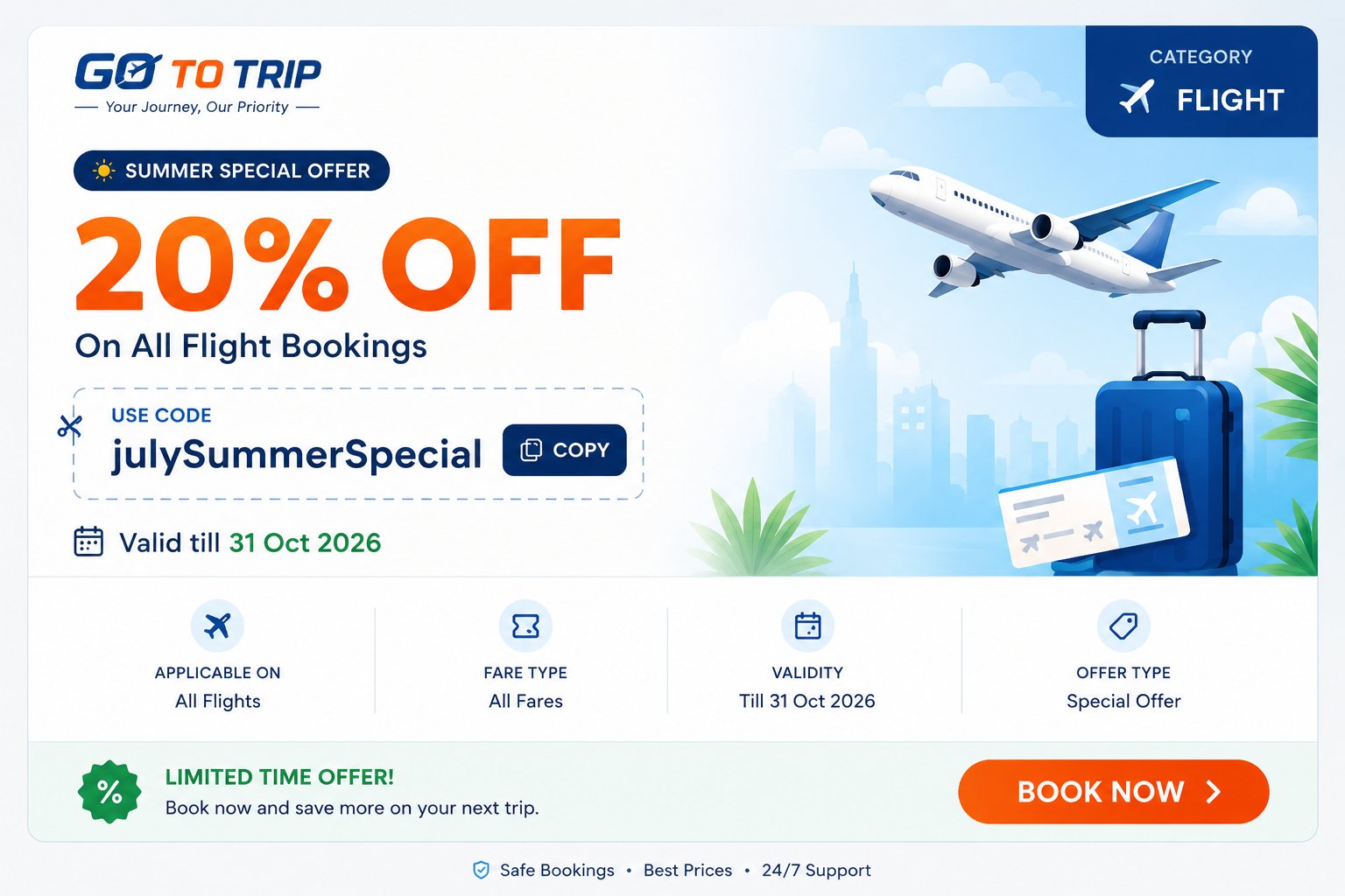 domestic flights discount coupan